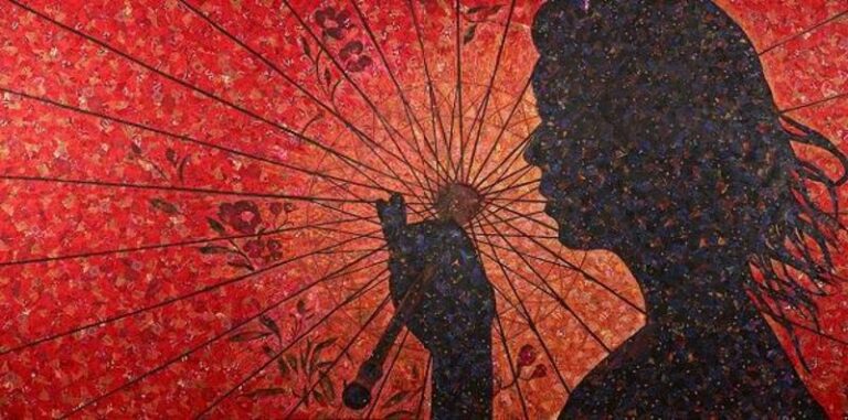 1 Woman with a Parasol fabric pieces on plywood 4ftx8ft 13d66d3f 5056 a36a 0737e2750a95b5a5 768x381